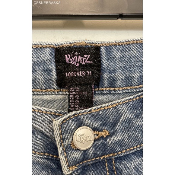 Forever 21‎ Blue Bratz Wide Leg Cargo Jeans - Size 26 - Picture 4 of 8